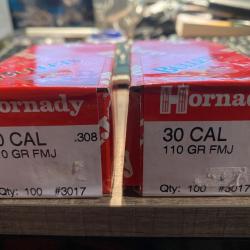 100 ogives Hornady 30 .308 110gr FMJ / 3017