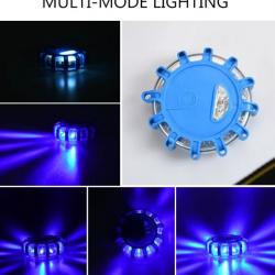 Gyrophare Stroboscopique Magnétique LED Urgence Lumière Bleue Clignotante Sécurité Routière