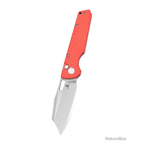 Couteau Bestechman Guardian Red Lame Acier D2 Manche G-10 Bouton Lock BTKMK11C