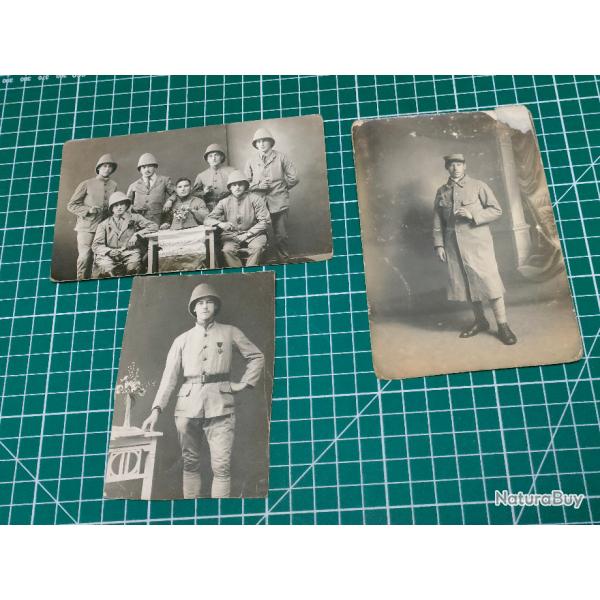 3 CARTES PHOTOS POILUS, FRONT D'ORIENT 14/18 WW1