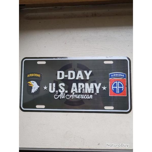 PLAQUE MTAL TYPE LICENSE PLATE "D-DAY ALL AMERICAN"