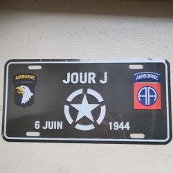 PLAQUE MÉTAL TYPE LICENSE PLATE "JOUR J"