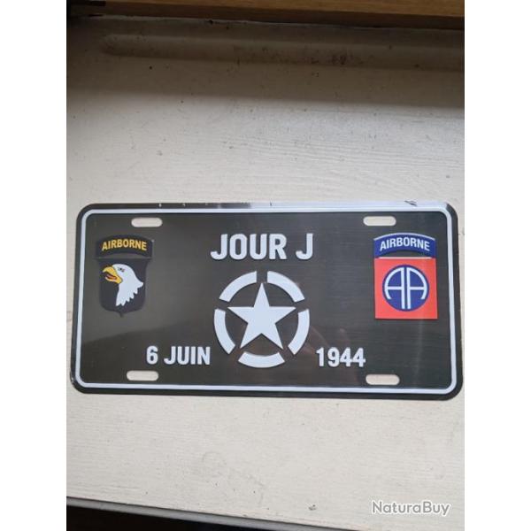 PLAQUE MTAL TYPE LICENSE PLATE "JOUR J"