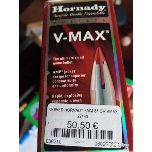 OGIVES HORNADY V-MAX 6 MM 243