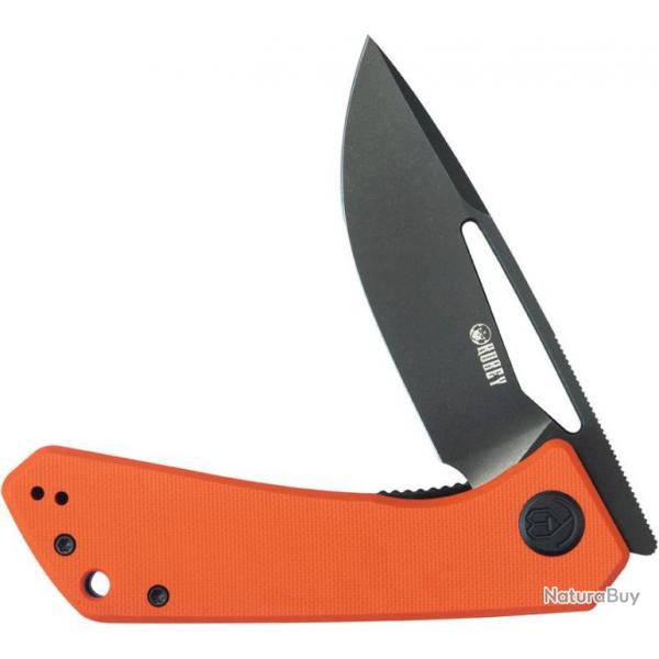 Couteau Pliant Kubey Thalia Orange Lame Acier 14C28N Manche G-10 IKBS Liner Lock Clip KUB331O