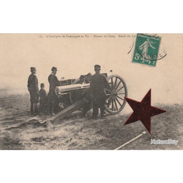 CPA-  Artillerie lourde de Campagne au tir-Depart du Coup Recul du Canon N741