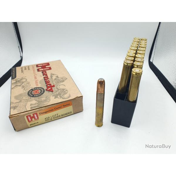 20 CARTOUCHES HORNADY 458 LOTT - 500GR DGX BONDED