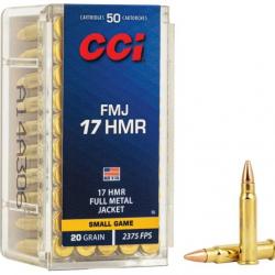 BOITE DE 50 CARTOUCHES CCI FMJ CAL.17HMR 20GR