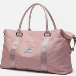 Sac de Voyage Femme Léger - Grande Capacité, Pliable, Étanche - Nylon Rose