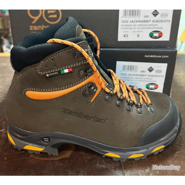 promo chaussure ZAMBERLAN MODELE 1022 JACKRABBIT SUEDE GTX BROWN/ORANGE