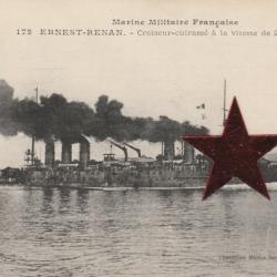 CPA - Marine Militaire Française "ERNEST -RENAN "Croiseur - cuirassé a la Vitesse de 25 noeuds N°113