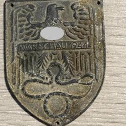 une plaque allemande WARSCHAU ww2