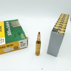 20 MUNITIONS SELLIER BELLOT 243WIN - 80GRS FMJ