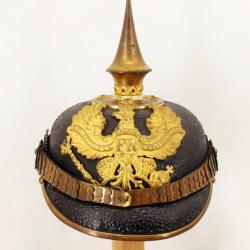 CASQUE A POINTE OFFICIER D'INFANTERIE PRUSSIEN MODELE 1871-99 - ALLEMAGNE WW1 1900-1918 1ere GM Très