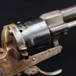 PETIT REVOVLER DE POCHE CALIBRE 5MM A BROCHE TYPE LEFAUCHEUX PRODUCTION LIEGEOISE VERS 1860 - BELGIQ