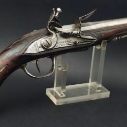 PISTOLET A SILEX D'OFFICIER DE MARINE DAUPHINE A TULLE 1760 / 1780 - FRANCE ANCIENNE MONARCHIE / 178