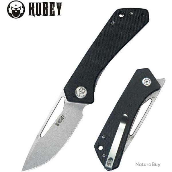 Couteau Pliant Kubey Thalia Black Lame Acier 14C28N Manche G-10 IKBS Liner Lock Clip KUB331L