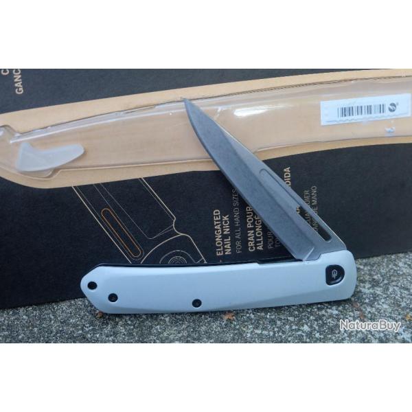 Couteau Gerber Affinity Sylver Aluminium Manche Alu/Acier Lame Acier 7Cr17MoV Framelock Clip