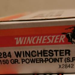 20 cartouches WINCHESTER  284 WINCHESTER ogive 150 grains POWER POINT SP