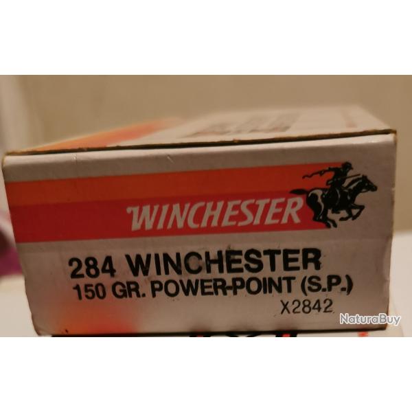 20 cartouches WINCHESTER  284 WINCHESTER ogive 150 grains POWER POINT SP