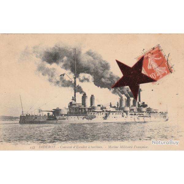 CPA - MARINE Militaire Francaise  - "DIDEROT" cuirass d'escadre  turbine N263