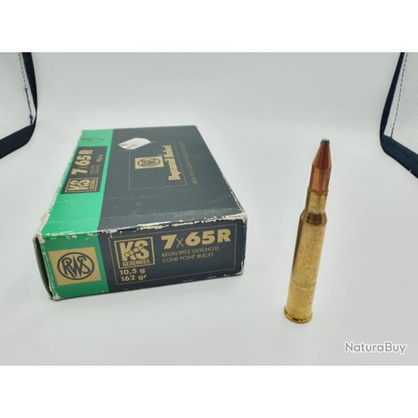 BOITE DE 19 MUNITIONS RWS 7X65R - 162GRS KS GESCHOSS -