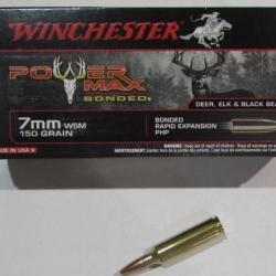 1 boite neuve de 20 cartouches  de calibre 7mm WSM, Winchester Power Max Bonded 150 grs