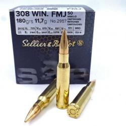 MUNITIONS SELLIER-BELLOT CAL 308 WIN MODELE 11,7G / 180GRS -  FMJ - BOITE DE 50 MUNITIONS