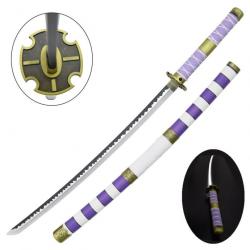 KATANA DECO LAME ACIER ET LED MOTIF ONE PIECE ZS664GD