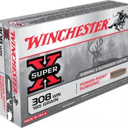 Munition Winchester Cal. . 308 win Subsonique - chasse et tir