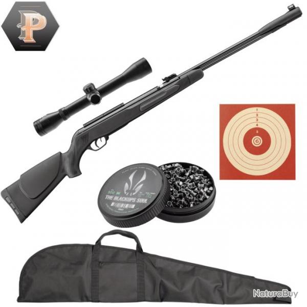 Carabine  plombs Gamo CFX Cal. 4.5 mm-19,9 J + plombs + lunette + cibles + fourreau