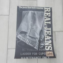 affiche publicitaire Lee real jeans - the Jeans that Built America