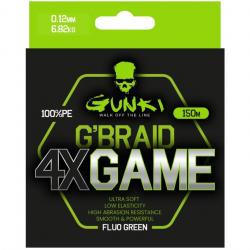 Tresse Gunki G'Braid 4X Game 150m 150m 0,12mm 6.82kg