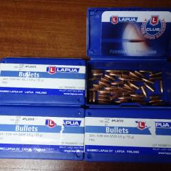 Lapua .224 FMJ 55gr 3 boîtes neuves et 1 entammée