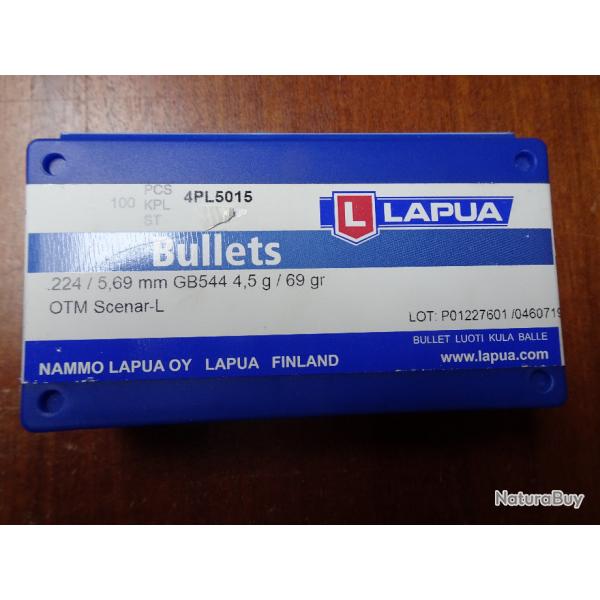 Lapua .224 OTM Scenar-L 69gr 1 bote