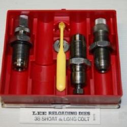 LEE RELOADING DIES - 3 OUTILS - 38 SHORT & LONG COLT