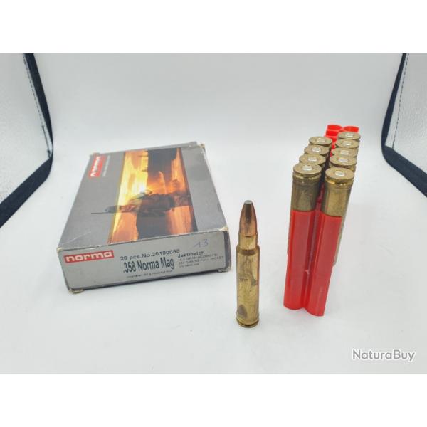 10 MUNITIONS NORMA - FULL JACKET 232 GR - CALIBRE 358 NORMA MAG