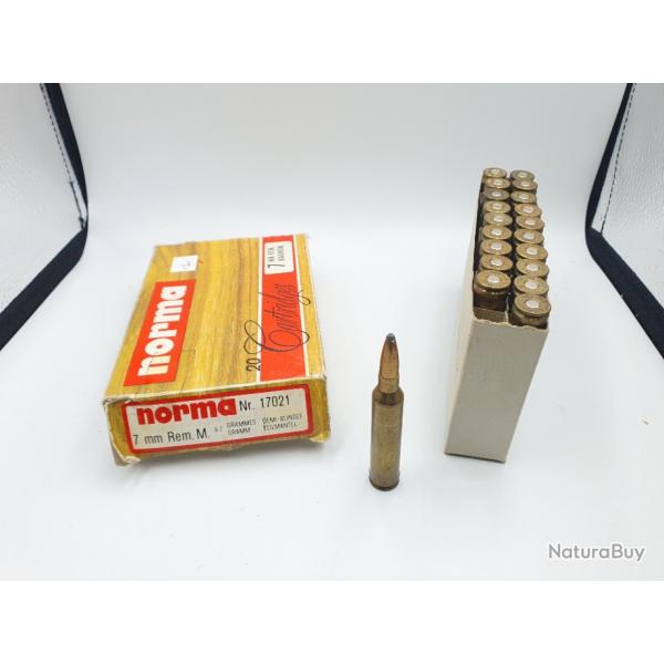 BOITE 20 MUNITIONS 7 REM MAG NORMA  -150GRS SOFT POINT - C -