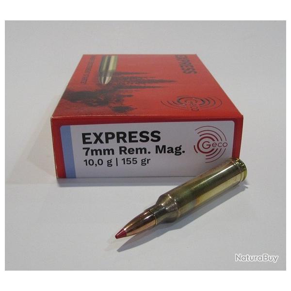 1 boites neuve de 20 cartouches  de calibre 7MM Remington Magnum, Geco Express 155grs