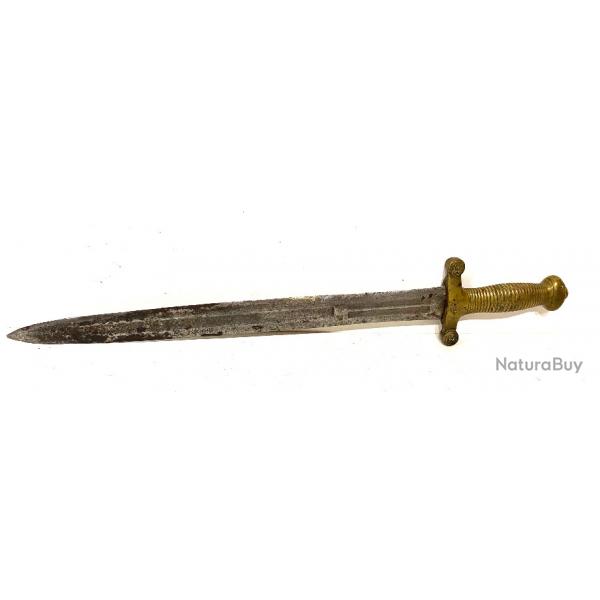 Ancien Glaive d'artillerie Lame modle 1816 avec poigne Laiton sapeur pompier