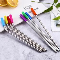 lot de 4 Paille inox embout silicone avec goupillen de nettoyage a 1 euros sans prix de réserve