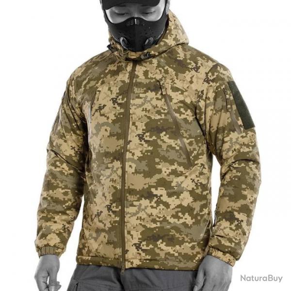 2.0 Upgrades Tactical Jacket Men Outdoor Hiking Windproof Warm Hooded Windbreaker Coat Camo Cotton C