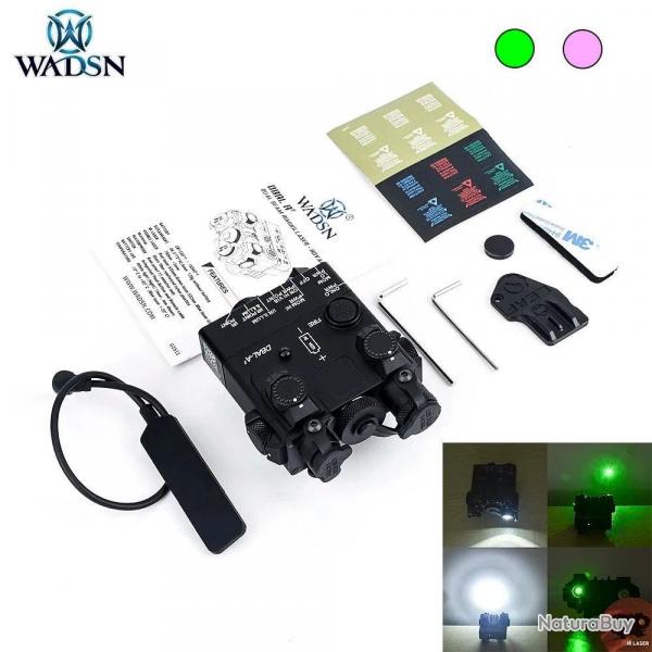 Boitier Lampe/Laser+IR Type DBAL-A2 WADSN METAL (Noir) - Laser vert