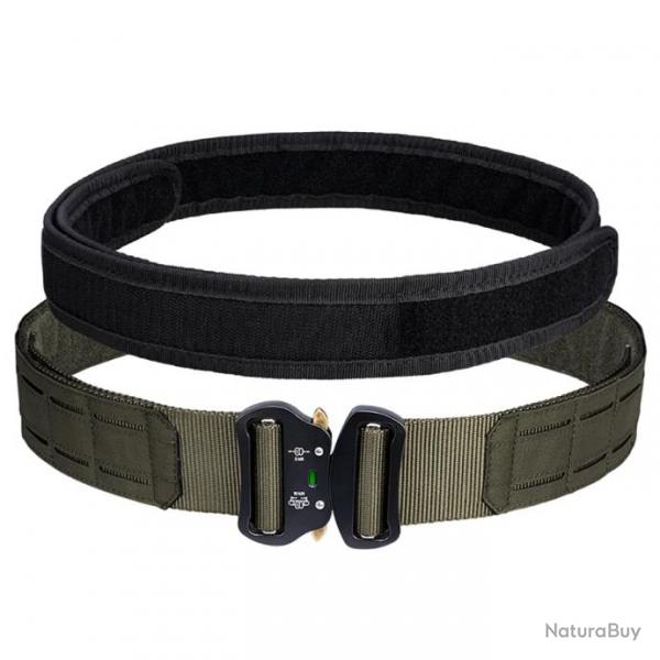 Ceinture Tactique avec Boucle Mtallique - Vert / M