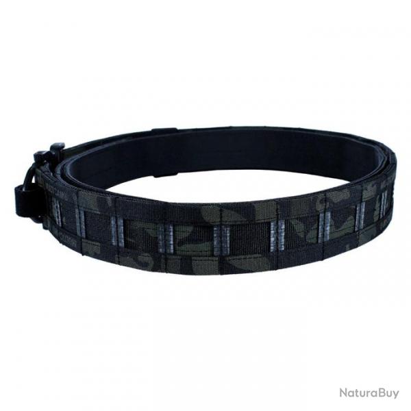 Ceinture Tactique MOLLE  Double Couche avec Boucle Mtallique - Multicam Noir / L