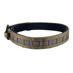 Ceinture Tactique MOLLE à Double Couche avec Boucle Métallique Tan