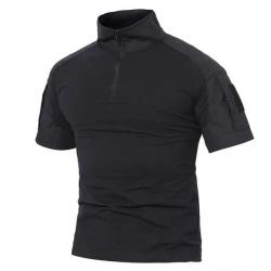 Chemise Tactique à Manches Courtes Noir