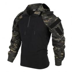 Chemise Tactique Avec Capuche - Multicam Noir / L