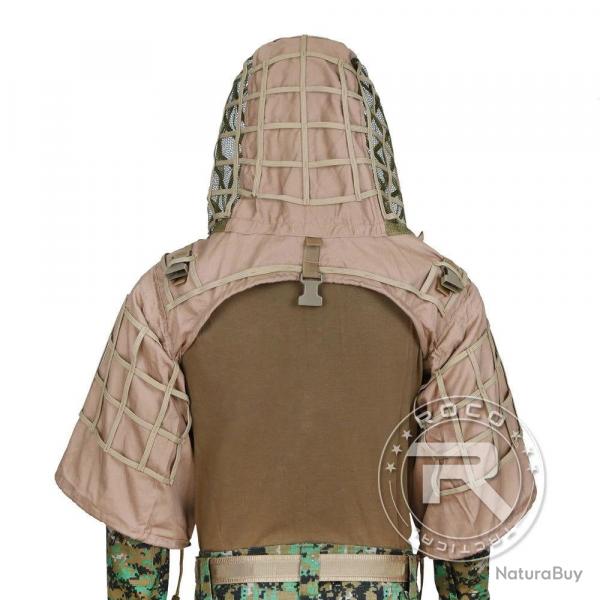Ghillie tactique type Viper Hood - Tan / One Size