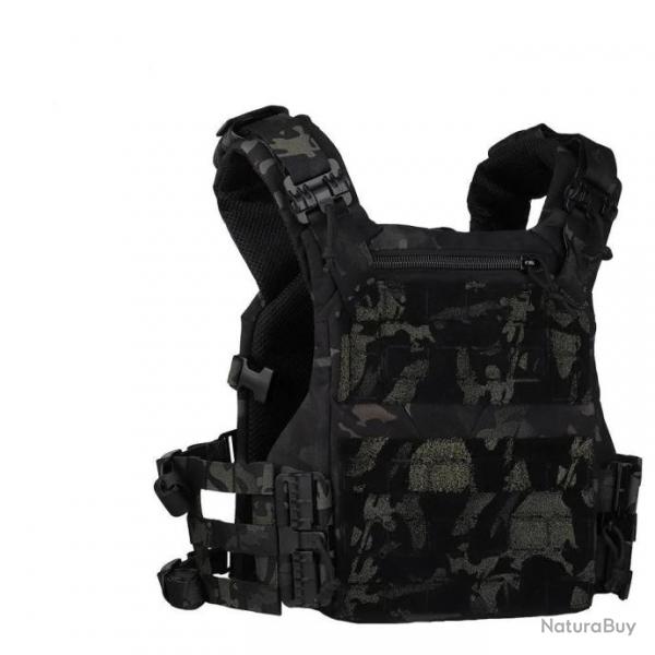 Gilet Porte-Plaques Alpha 3.0 - Noir Multicam